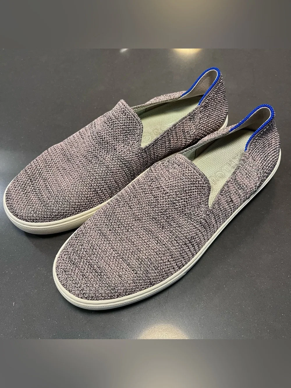 Rothy's The‎ Original Slip On Sneaker Sparkle Women 9 Knit Casual Shoes Gray